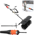 DAOHHFO Schneefräse, 55 cm, Schwarz, 2 In 1 Laubbläser & Kehrmaschine mit Kehrkopf, Handkehrmaschine mit Gebläse & Schultergurt