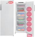 Amica Gefrierschrank, 145 cm, 160 W, 174 L, 54 cm, Weiß, GSN 324 NoFrost, 4 Schubladen, 3 Ablagefächer, 2 Türablagen