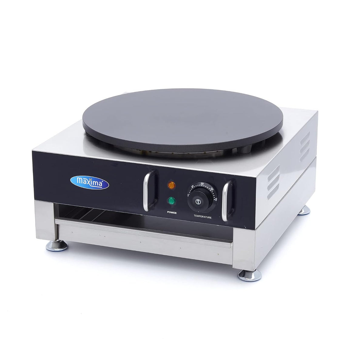Maxima Crepesmaker, 230 V/50 Hz/1Phase 3000 Watt, 40 cm, Schwarz, Gastro Crepes Maker - Single Crepe - - inkl. Teigverteiler
