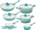 Genius Kochfeld, Transparent, Cerafit Revolution Pfannen Topf Deluxe Set 12 tlg., Glasdeckel, Viles Einleger, Keramik antihaftbeschichtete Bratpfanne