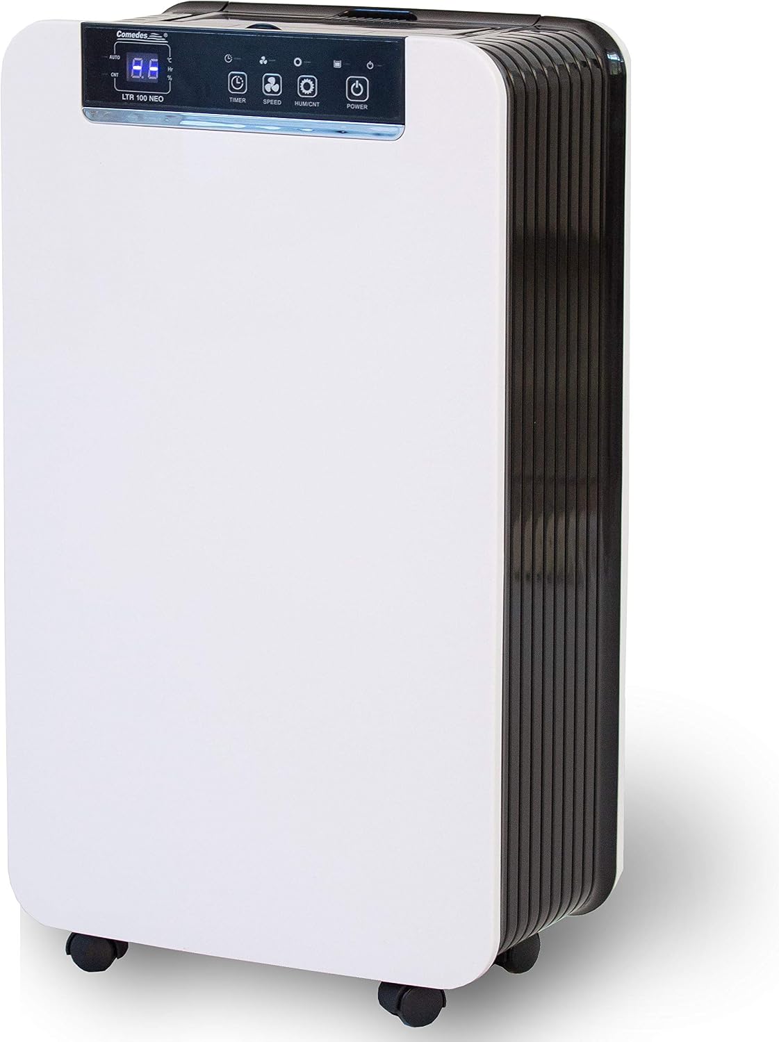 Comedes Luftentfeuchter, 12 Liter, 115m, 50m, Weiß, Elektrischer LTR 100 NEO (max. / 24h) Geeignet für Räume