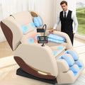 yewglen Relaxsessel, 12 cm, Grau, Ganzkörper Massagesessel mit 14 Massagerollen, Bein- und Taillenheizung, 8 Airbags