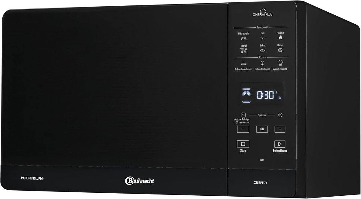 Bauknecht Mikrowelle, Schwarz/Silber, MW 49 BL freistehend n Backofen/ 800 Watt/Quarz-Grill 900