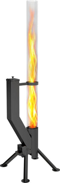 GARDENFLARE Markise, 1,5m, Silber/Schwarz, Feuerrohr Premium, Große Edelstahl Pelletfackel mit Flamme bis &