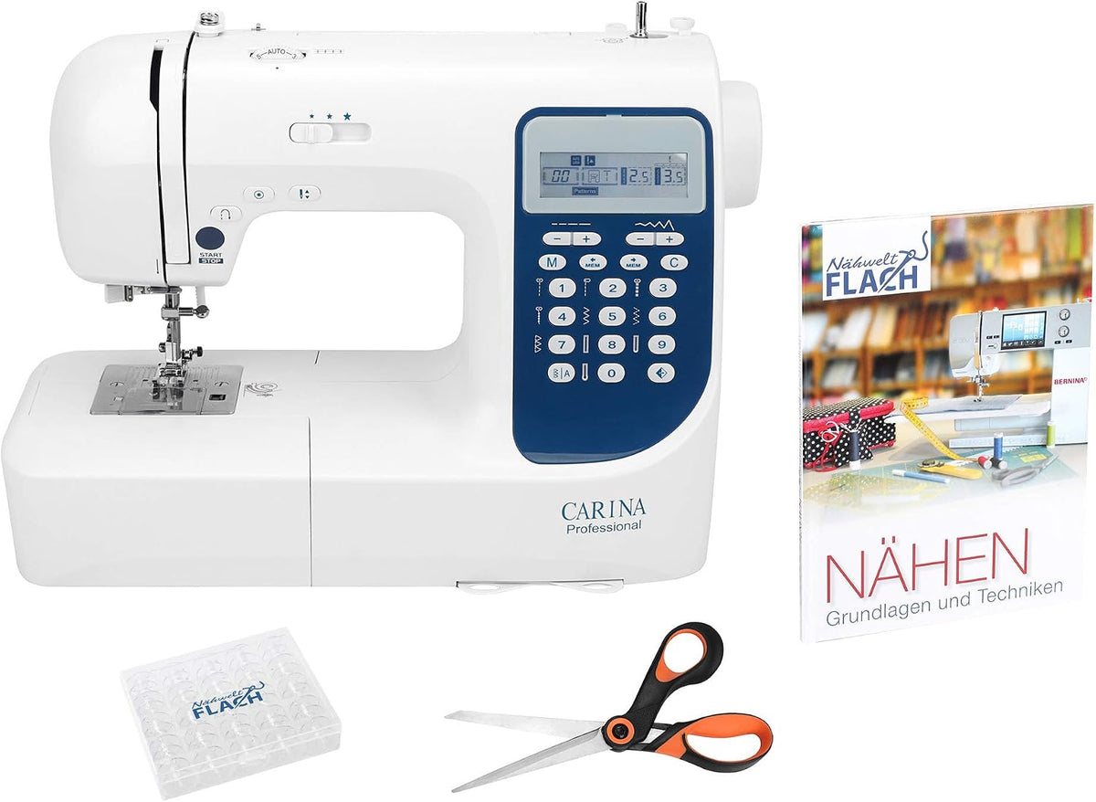 Nähwelt Flach Nähmaschinen, Schwarz, Carina Professional Rundum-sorglos Starter-Set