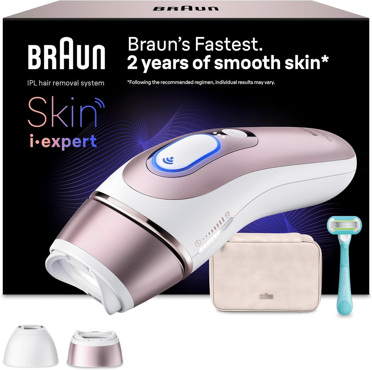 Braun Systeme, Braun, Smart IPL Geräte Haarentfernung Skin i·expert 7, PL7211, Rosegold, Alternative Laser Haarentfernung für Zuhause