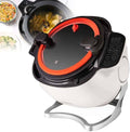 Memykoy Elektrische Woks, Schwarz, 2000-W-Drehpfanne mit 360°-Drehfunktion, 6-Liter-Kochgerät, multifunktionaler Wok für Camping