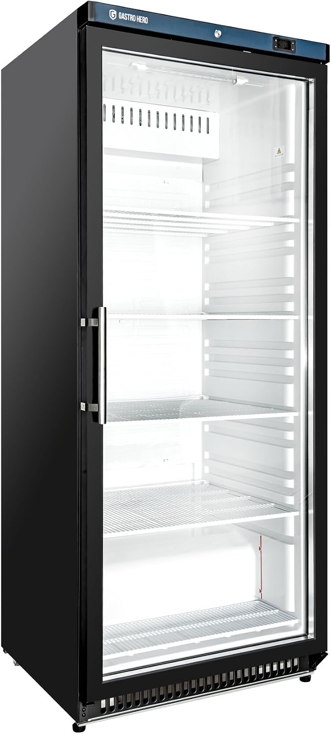 GastroHero Kühlschrank, Weiß, Lager Eco 590 mit Glastür für die Gastronomie (562, Liter)