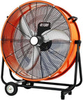 Industrieller Bodengebläse, 24 Zoll, 250 W, Weiß, Trommelventilator, Hochgeschwindigkeits-Bodenventilator, 4 Geschwindigkeiten