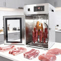 moupeaktain Reifeschrank, 7.5 kg, Silber, Dörrgerät aus Edelstahl, Für Fleisch mit 14 Haken, Temperaturregelung 30-90℃