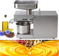 HINOPY Zitruspressen, 600 W, Edelstahl 304 in Lebensmittelqualität, Grau, Ölpresse Elektrisch, Automatische Ölpresse Maschine Oil Expeller Schwerlast
