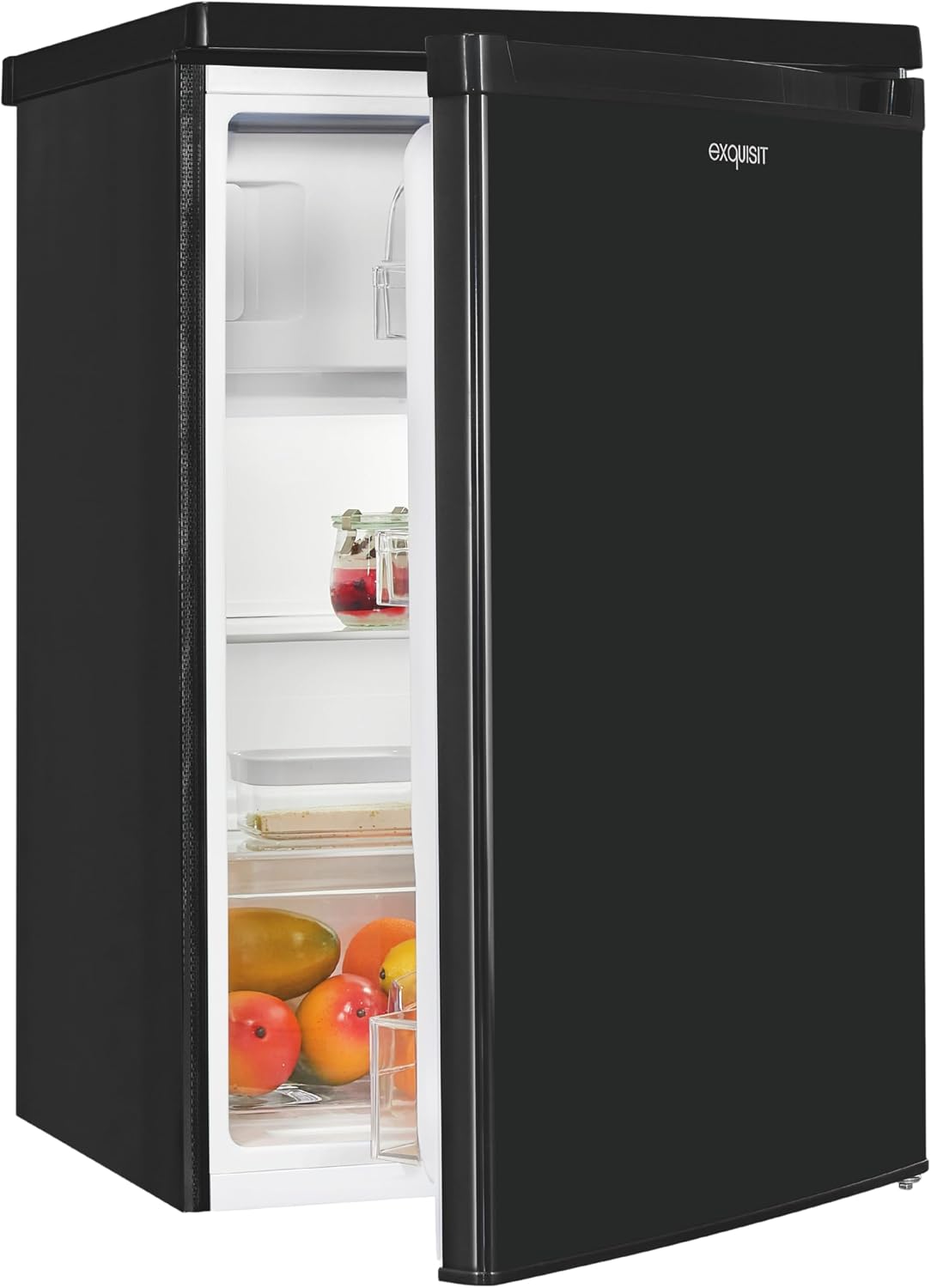 Exquisit Kühlschrank, 109 l, 85 cm, Schwarz, mit Gefrierfach