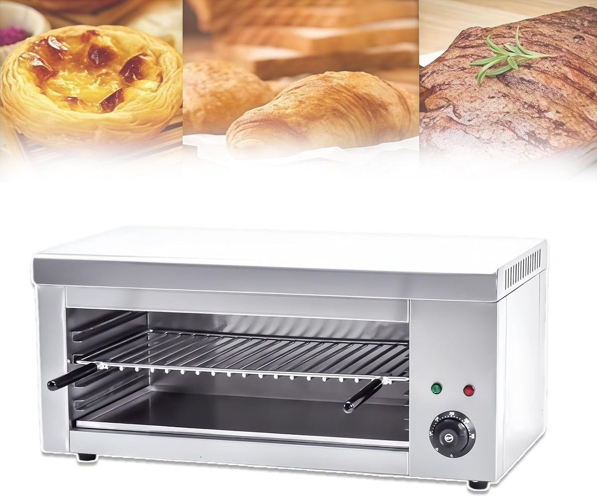Glowdora Elektrogrill, Silber, 2000-W-Salamandergrill, Elektrischer Raclettegrill Mit Käseschmelzfunktion, 300 °C