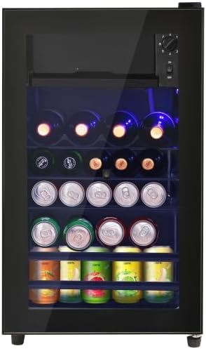Merax Mini-Kühlschrank, 40,0 x 43,5 x 71,6 cm, 43 dB, 76 L, 70 L, Weiß, Getränkekühlschrank, Mini Kühlschrank mit Gefrierfach