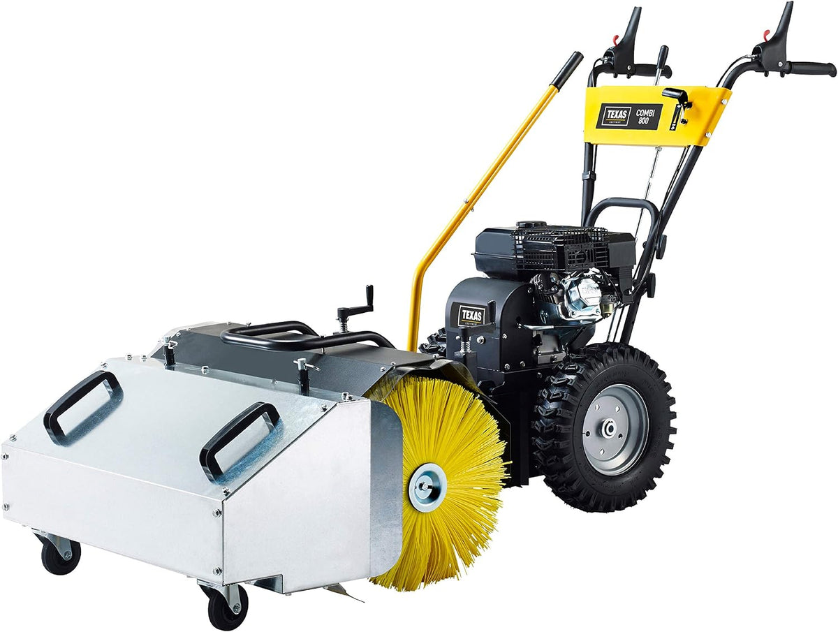 Texas Kehrer, 80 cm, Schwarz, Profi Kehrmaschine Benzin Combi 800TGE E-Starter Set 3in1