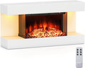 GOPLUS Elektrokamin, 750 W/1500 W, 1500 W, Metall, gehärtetes Glas, Schwarz, mit Heizung, 18℃-28℃ Deko Kamin, Fernbedienung
