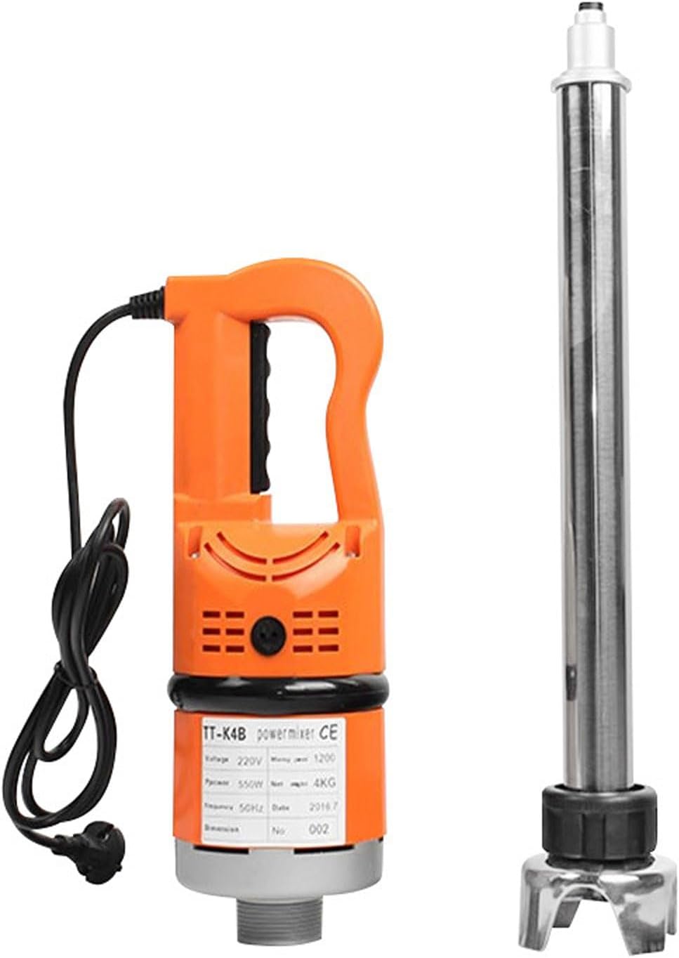 BDJSN Standmixer, Schwarz, Gewerblicher, 12.000 U/min Hochleistungs-Stabmixer, Edelstahlklinge, Abnehmbarer Mixer Für Obst