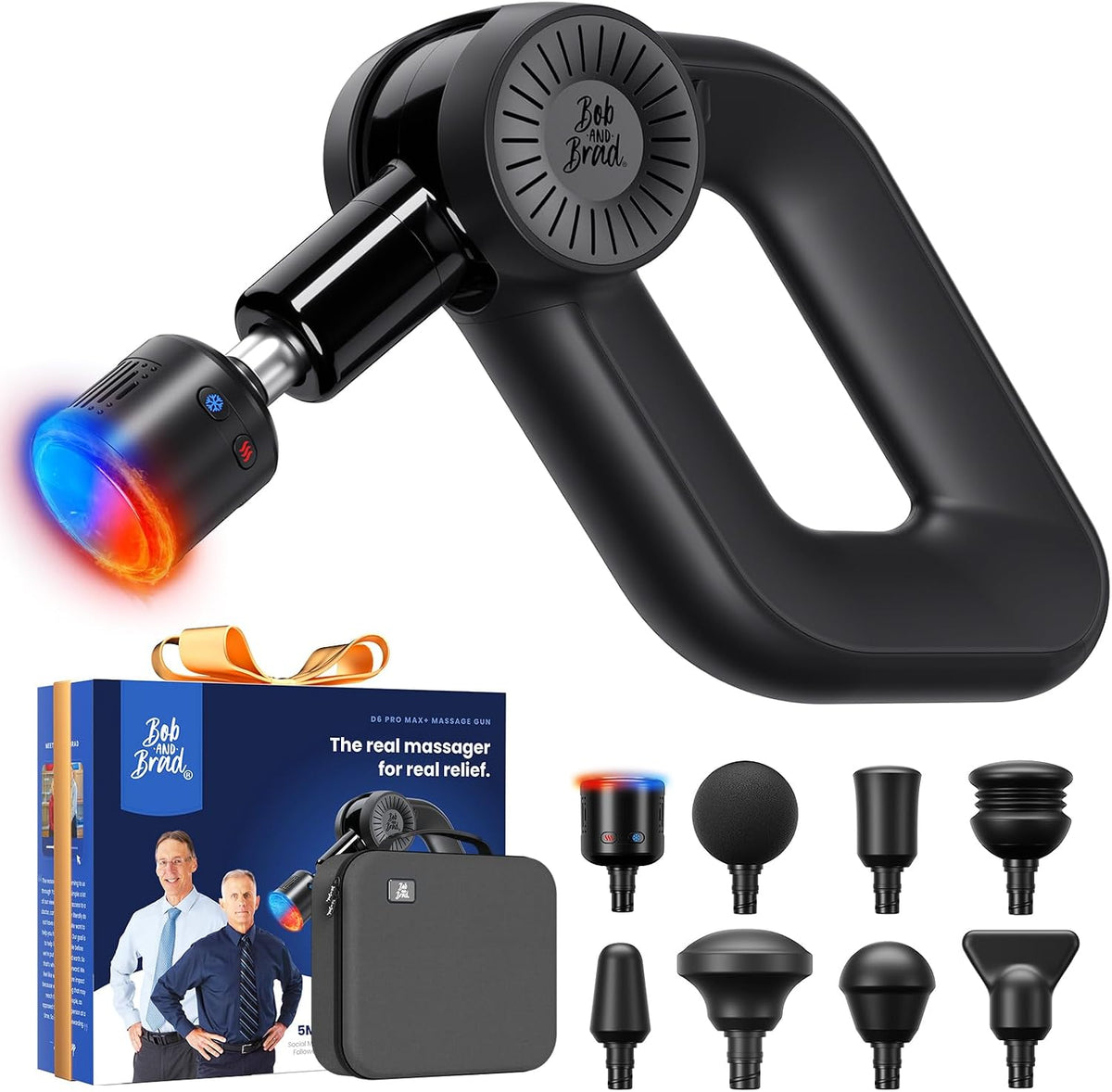 BOB AND BRAD Handmassagegeräte, 16 mm, Schwarz, D6 Pro Max+ Massagepistole mit Wärme und Kälte