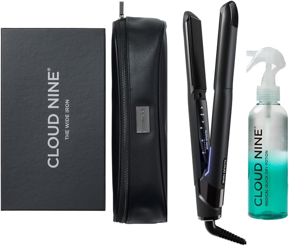 Cloud Nine Haarglätter, Schwarz, The Original Iron Glätteisen, mit 11 Temperatureinstellungen, Revive Mode® & Sericite®-Platten
