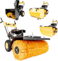 Cedrus Schneefräse, 80 cm, Schwarz, ZM06E 4in1 Benzin Kehrmaschine mit, Schneeschild und Auffangbehälter, Arbeitsbreite