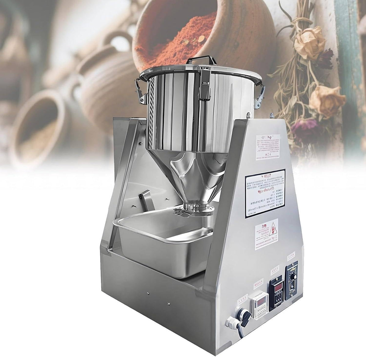 GEHPYYDS Magnetrührer, 40 L, Edelstahl 304, Silber, Gewerblicher Standmixer, Granulatpulvermischer, Labor-Trockenpulvermischer aus Edelstahl
