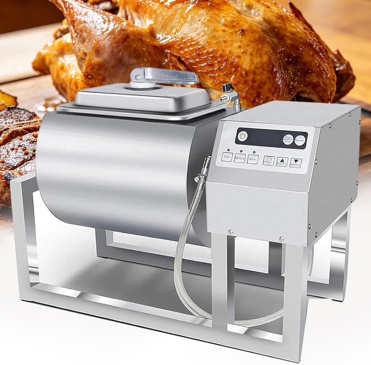 Ymnogjie Sous-Vide Garer, 18 Liter, 18 L, Edelstahl, Silber, Gewerblicher Vakuum-Marinier-Tumbler, Bidirektionale Rotation