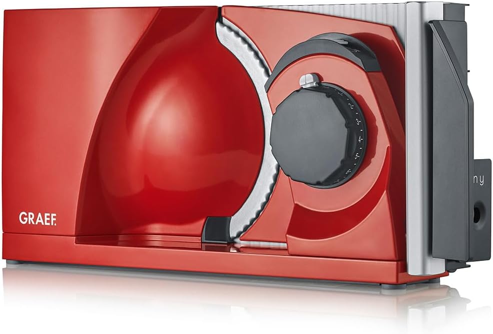 GRAEF. Schlitten, 170 mm, 15 mm, 170 W, Rot, MYtiny MT1003 - Klappbarer Allesschneider, Made in Germany, Vollmetall