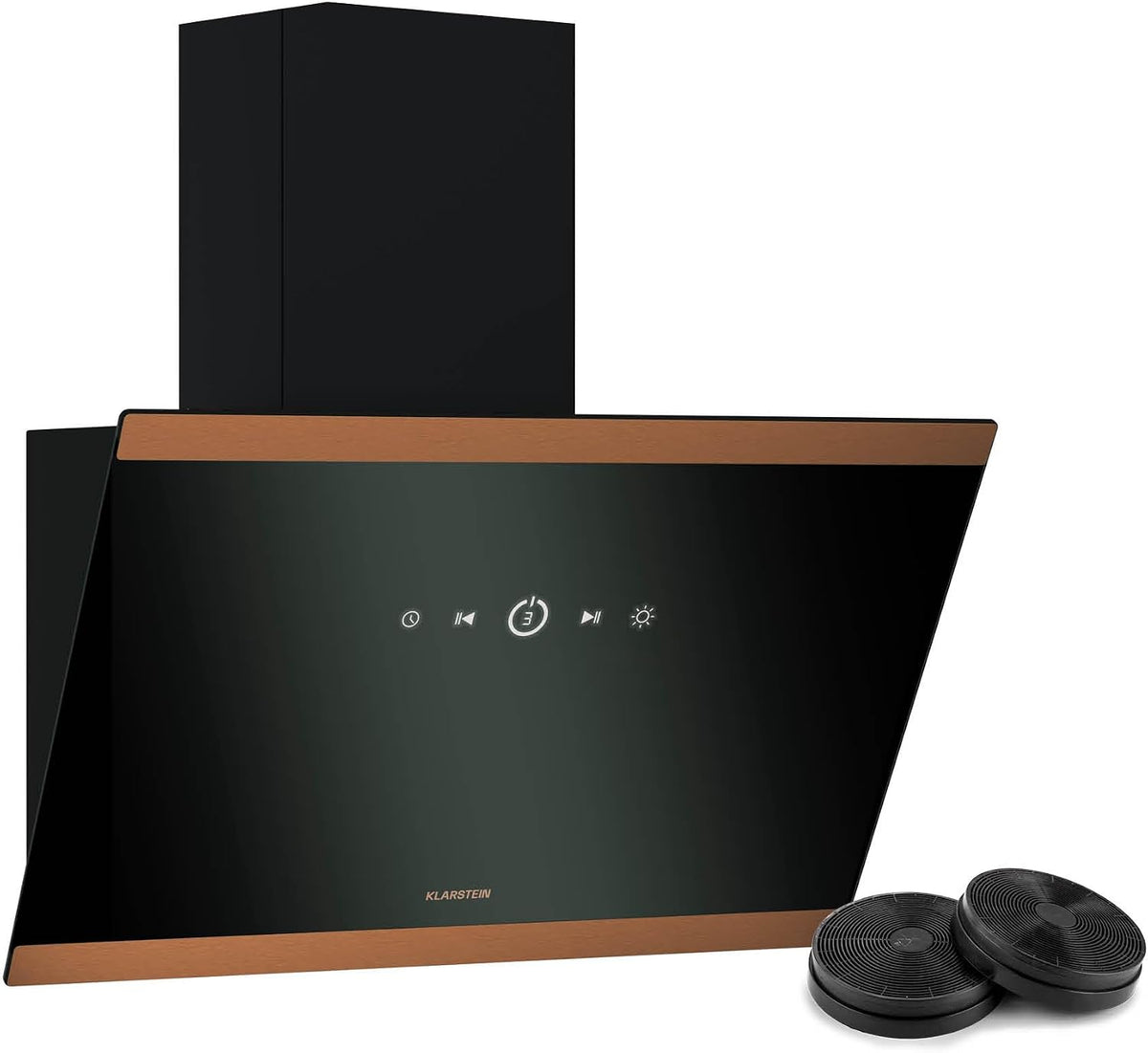 Klarstein Dunstabzugshaube, 34,5 dB, 60 cm, 578 m, Schwarz, FlashLine 60 - Abzugshaube, Touchscreen, A++ Energieeffizienz