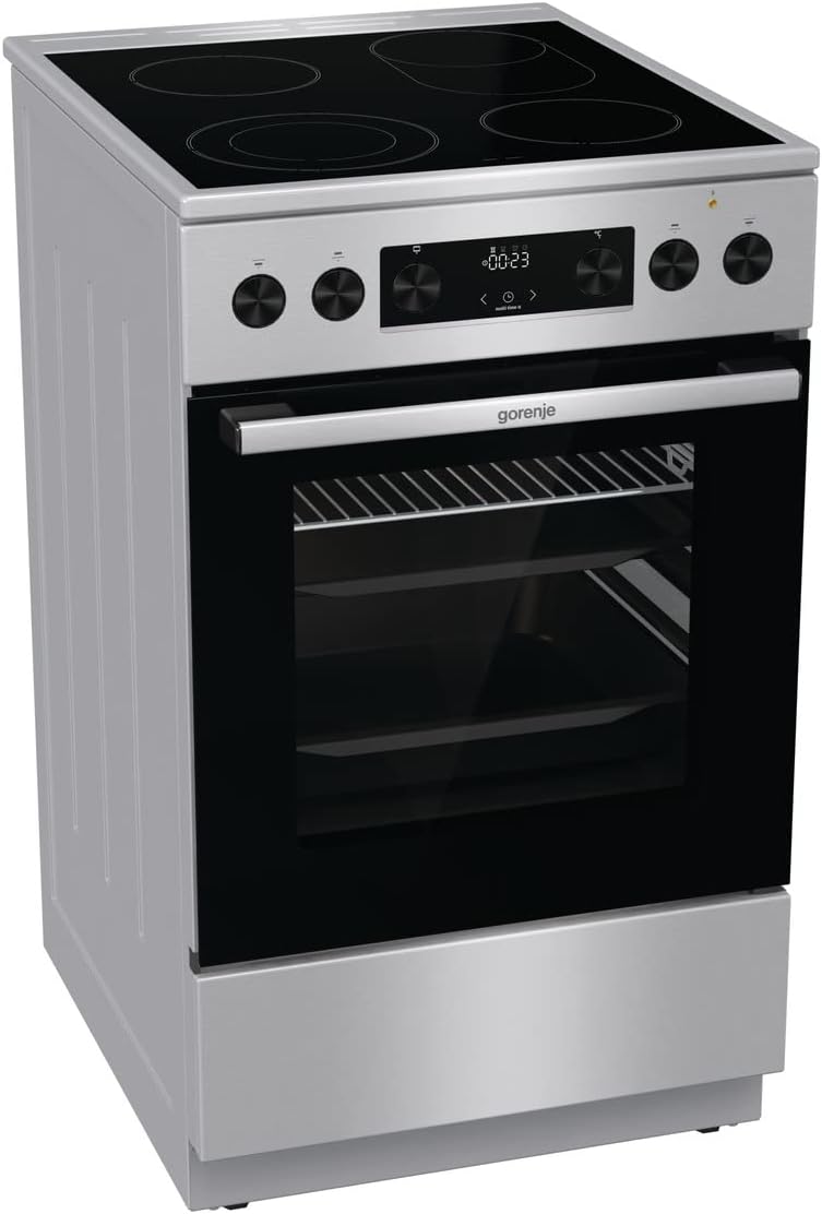 Gorenje Elektroherd, 70 Liter, 50 cm, Schwarz, GECS5C70XPA Elektro-Standherd mit Glaskeramik-Kochfeld / /