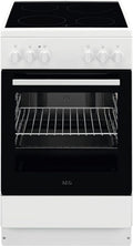AEG Elektroherd, 50 cm, Weiß, Standherd mit Glaskeramik-Kochfeld, Schnellaufheizen, Grillfunktion, CCB50090BW