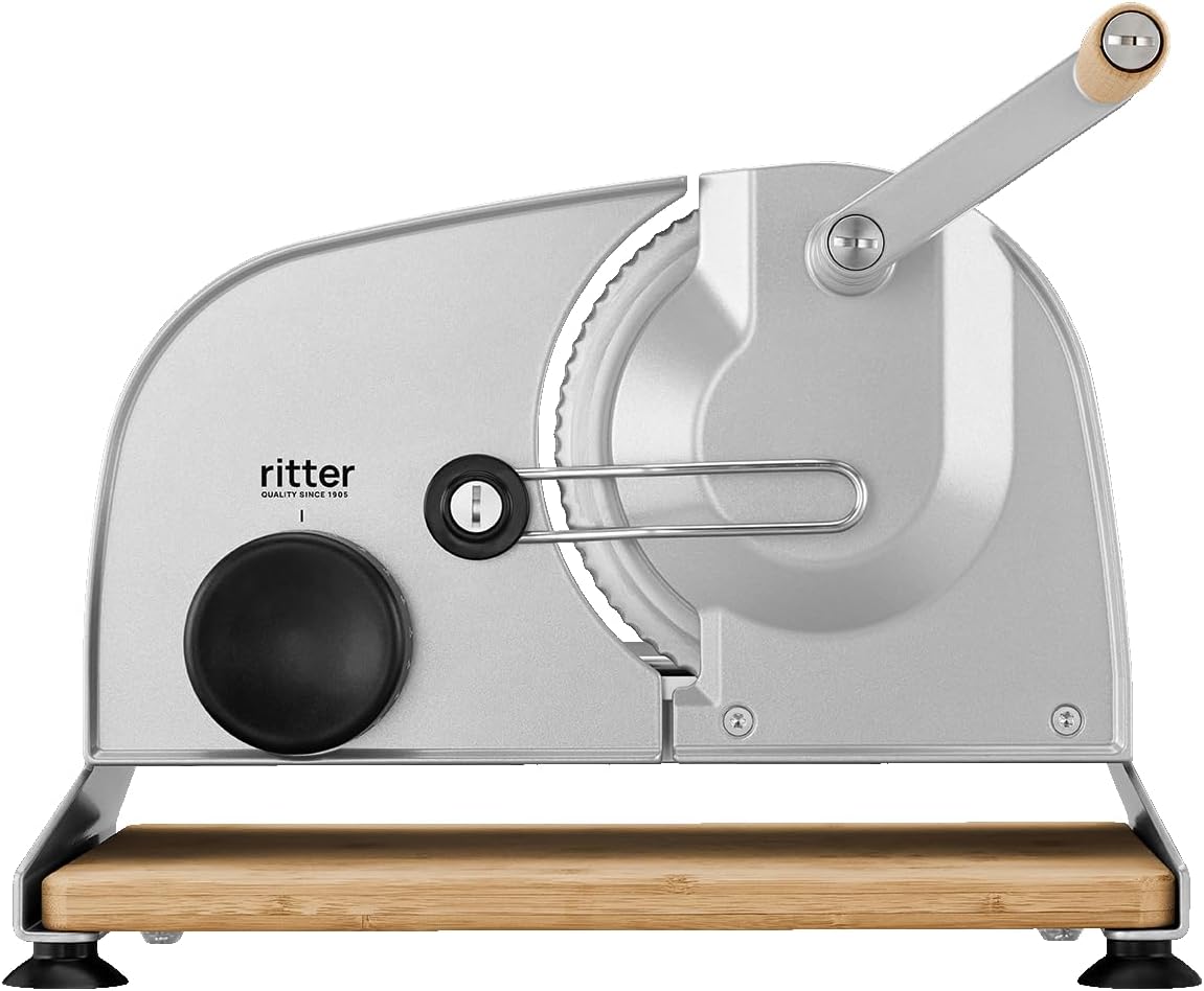 Ritter Allesschneider, Schwarz, amano 5, manueller mit leichtgängiger Handkurbel, made in Germany, silbermetallic