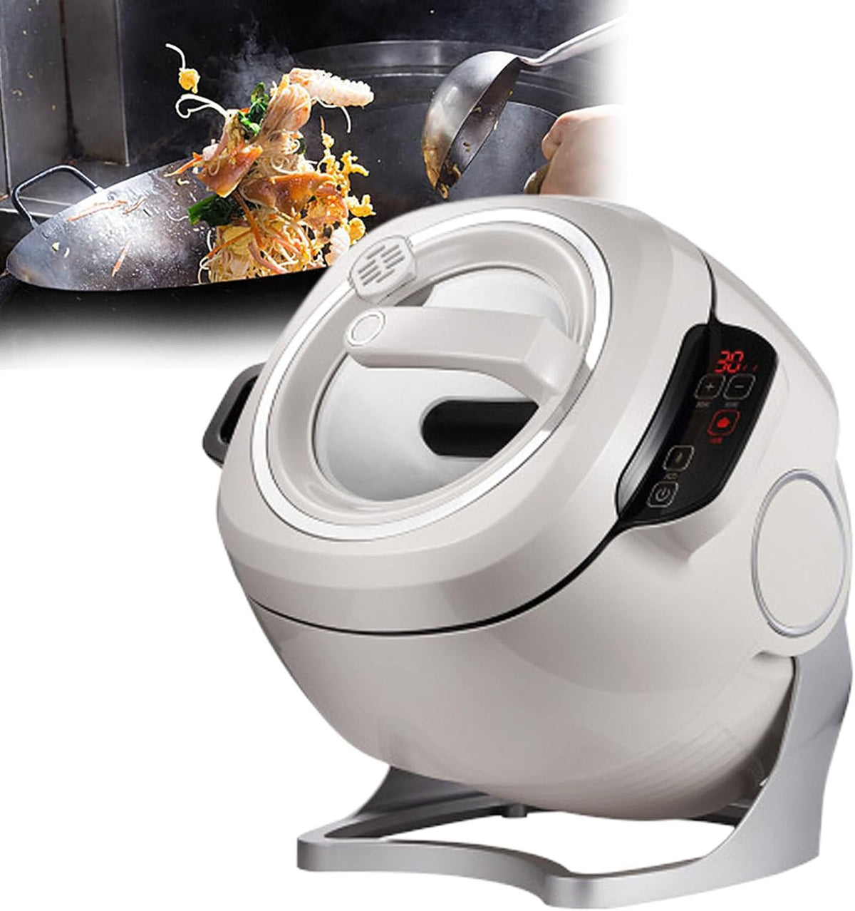 GESAIDES Brotbackautomaten, 310 x 370 x 365 mm, Grau, Automatische Kochmaschine, 6-Liter-Wok-Reis-Automat mit Automatischer Kochfunktion