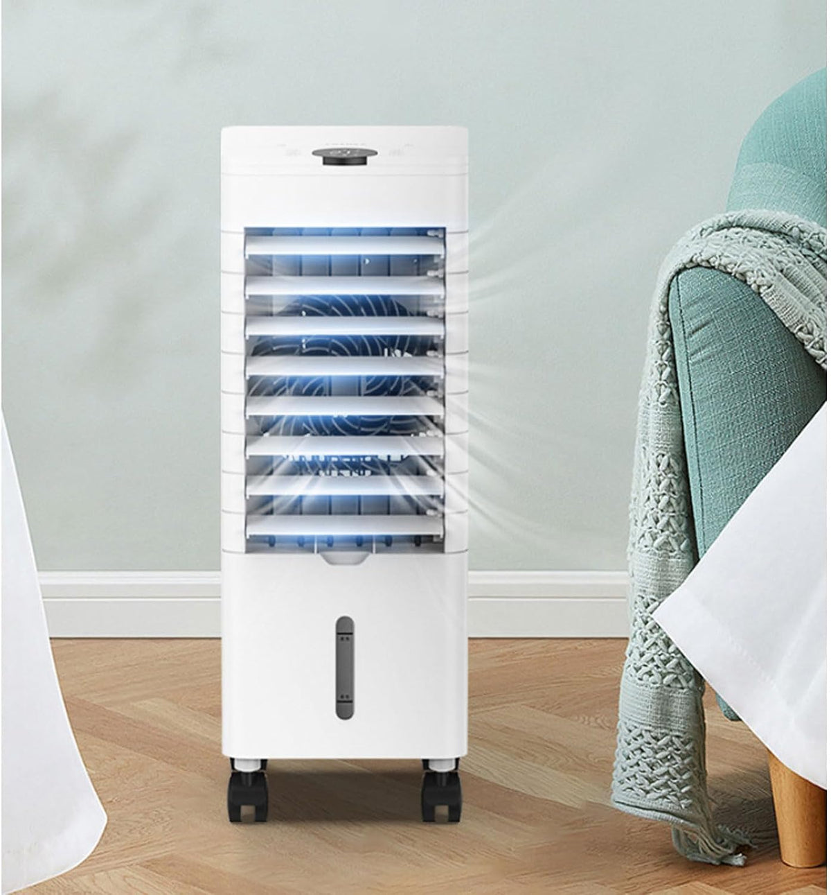 MYUYEE Mobiles Klimagerät, Weiß, Tragbare Klimaanlage, fensterloser Verdunstungskühler mit 120° Oszillation, 3 Geschwindigkeiten