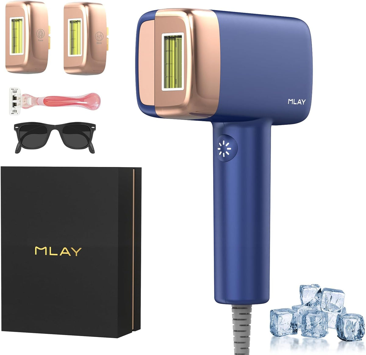 MLAY Systeme, Schwarz, Laser IPL Geräte Haarentfernung - Leuchtet zweimal pro, Women, Women