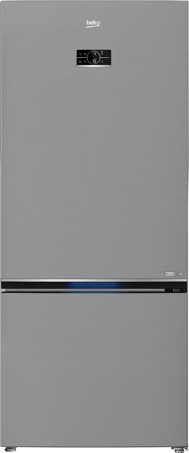 Beko Kühl-Gefrierkombination, 551 l, Silber, B7RCNE595ZXPW freistehend, großer Kühlschrank, Nettovolumen, NoFrost