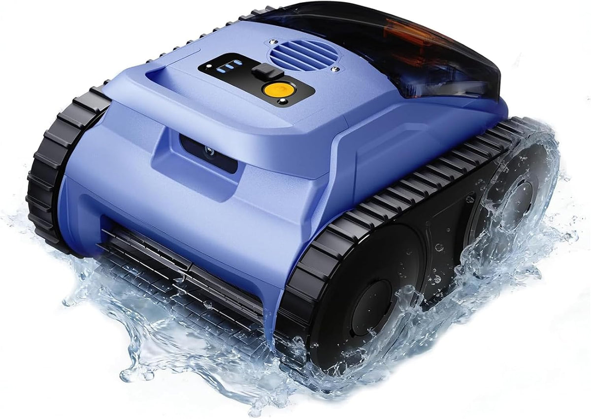 RERIOU Poolroboter, Schwarz, Kabelloser Poolsauger, Smart Poor Robot Vacuum mit 150 Minuten Laufzeit, Intelligente Reinigungsnavigation für Boden
