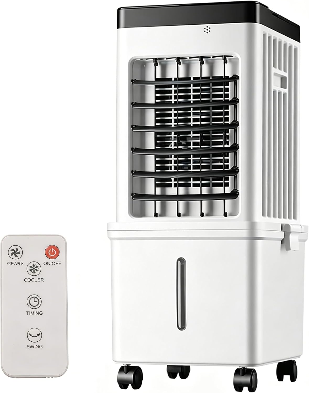 TenFenk Mobiles Klimagerät, 65 W (energieeffizient) | Spannung: 220 V 50 Hz, 60CM, 15l, Robustes ABS | Größe: 27*23*60 cm | Tankkapazität: 15 L, Weiß