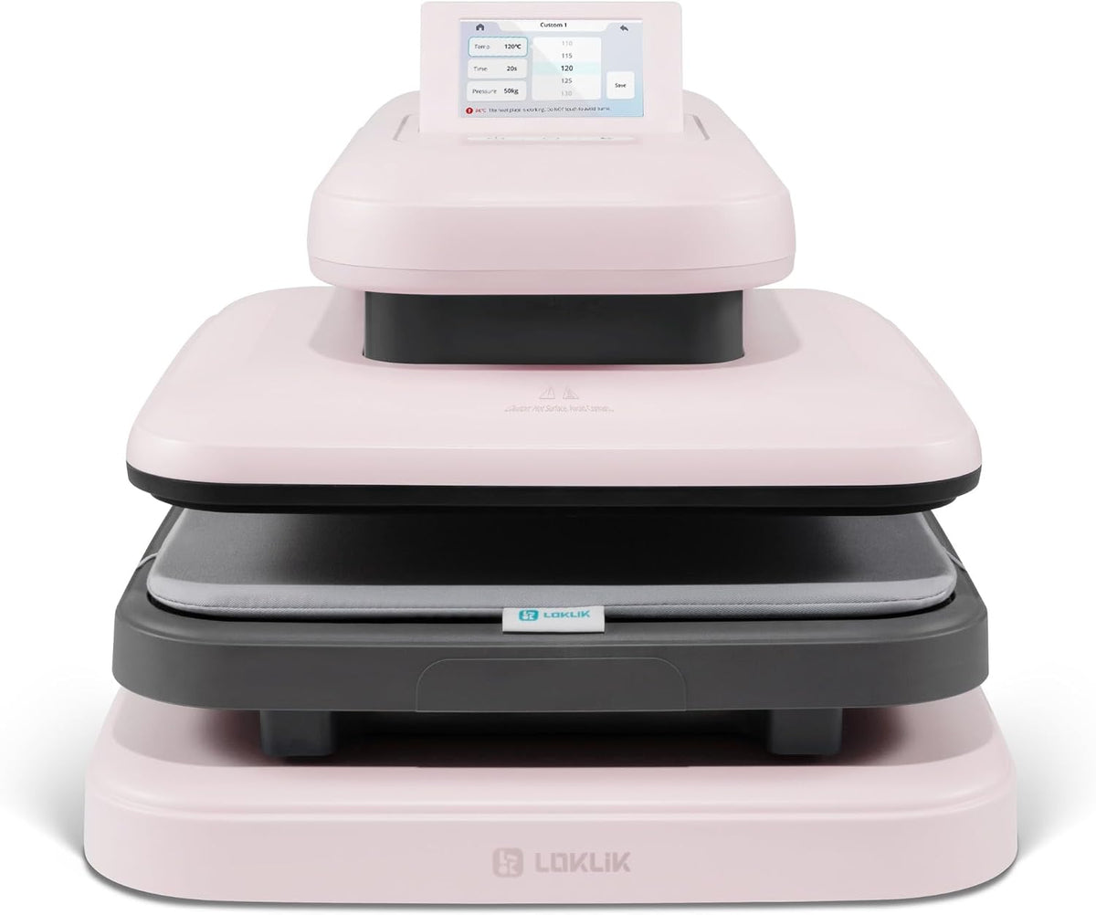 LOKLIK Druckpressen, Rosa, ImPress Auto Heat Press 2 - Automatische Transferpresse zum, Pullovern, Decken, Handtüchern