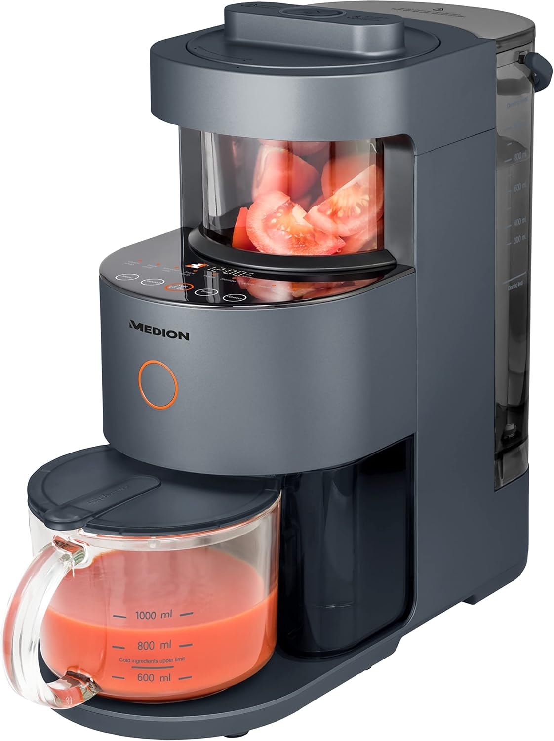 MEDION Standmixer, Schwarz, Suppenkocher mit Mixer (Suppenbereiter, Mixen und Kochen, Babynahrung, Smoothies, Milchshake