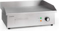 Klarstein Elektrogrill, 54,5x35 cm, Silber, Grillplatte, Elektrische Grillplatte, Tischgrill, aus Edelstahl, Spritzschutz & Auffangbehälter