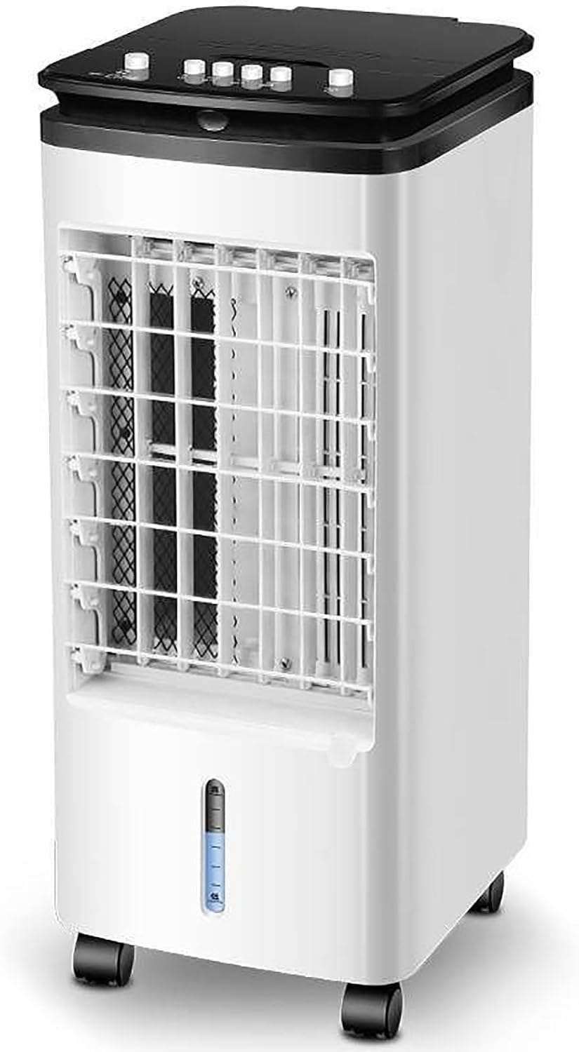 Mobiles Klimagerät, Stille Operation, Weiß, Tragbarer Verdunstungskühler mit Dual-Wasser-Tanks, leiser Nebelventilator für Schlafzimmer