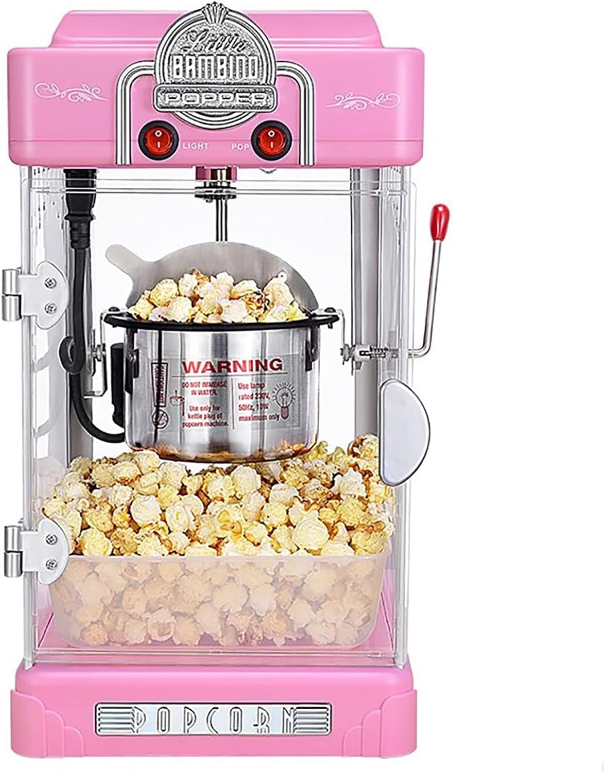 PAHION Popcorn-Maschinen, Rosa, Kommerzieller Retro-Popcorn-Maker Automatische Elektrische