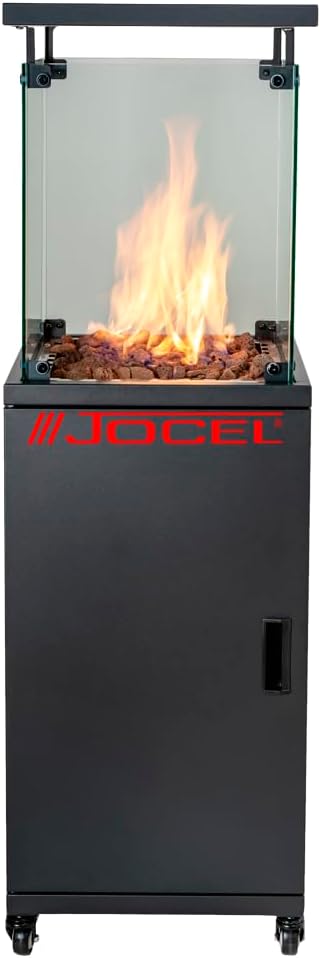 Jocel Heizstrahler, 13000 W, Schwarz, JAT014108 Terrassenheizer Heizpilz, Leistung 5000-, G30 Butan und G31 Propangas