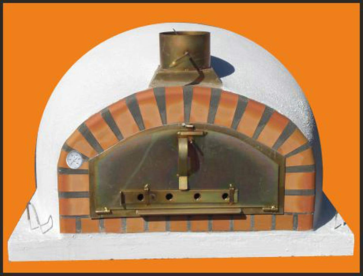 Impexfire Pizzaofen, Schwarz/Silber, Traditioneller Steinbackofen Pizzaioli 100 inkl. Kaminrohr