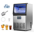 VEVOR Eismaschine, 36 kg, Silber, Gewerbliche /Tag Eiswürfelbereiter Edelstahlgehäuse, Unterbau-Eiswürfelmaschine mit LED-Anzeige