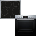 Bosch Kochfeld, 60 x 60 cm, Schwarz, HND415LS62, Einbauherd-Set Serie 4, Bestehend aus HEA513BS4 Herd, 3D Heißluft