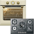 Kaiser Backofen, 3,8 kW, 68 L, 77 cm, Schwarz, Herdset Einbau EH 6432 ElfBE + KCG 8382, Retro Einbau Elektro, Autark