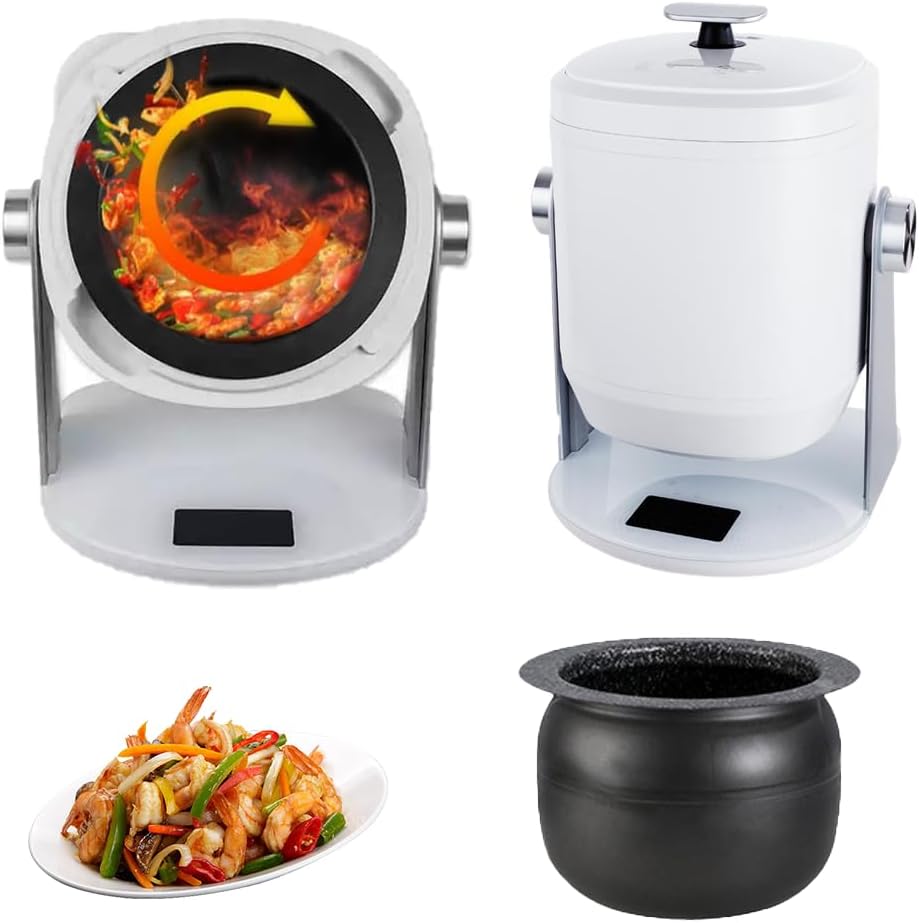 YXYLJOZ Multikocher, 2400 W, 6 L, Metall + ABS., Grau, Intelligente automatische Kochmaschine, 10 Stufen Feuerkraft